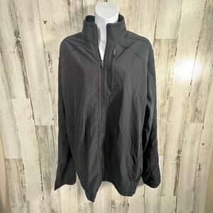 Prana Black Windbreaker Jacket Sz L MSRP $118 Hooded Lightweight Outdoor